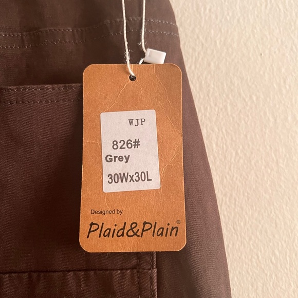 Plaid&Plain Men's Slim Fit Dress Pants - Picture 3 of 6